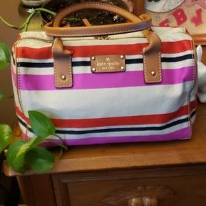 Kate Spade Canvas Striped Shoulder Bag